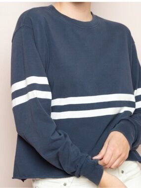 Brandy Melville Navy Stripe Crewneck Sweater